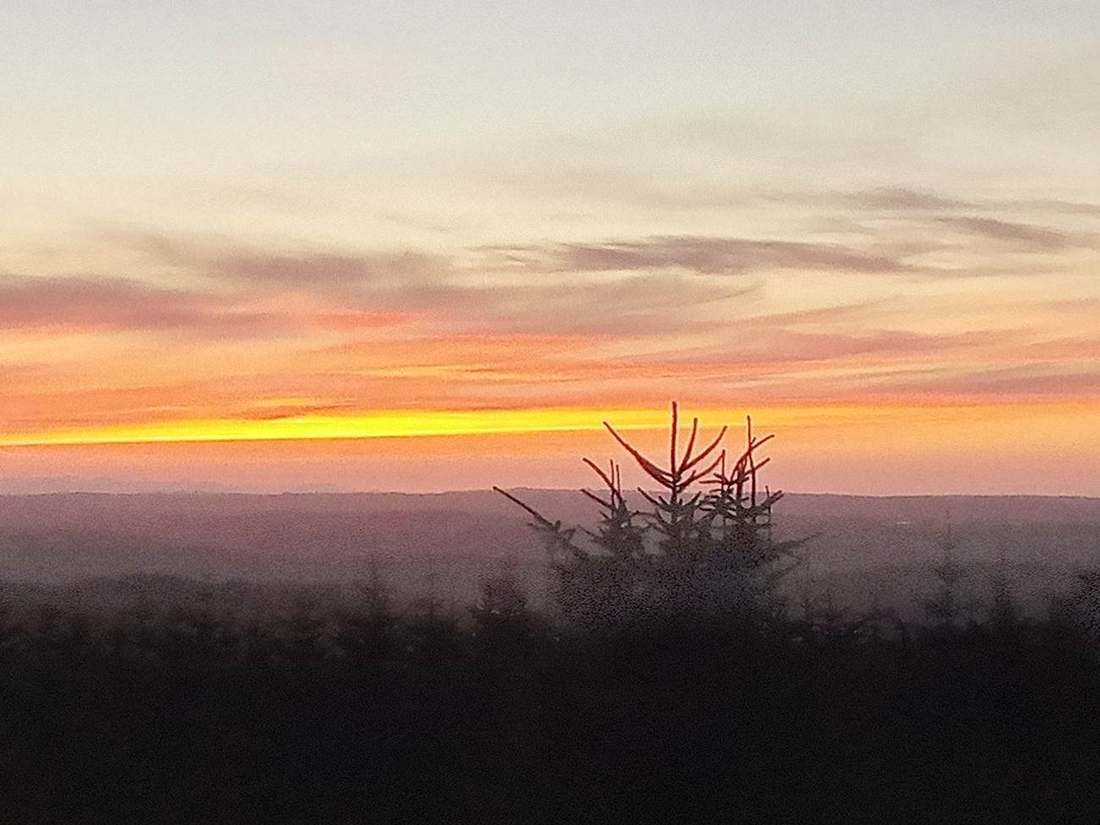 Sunrise over the hills near Minera